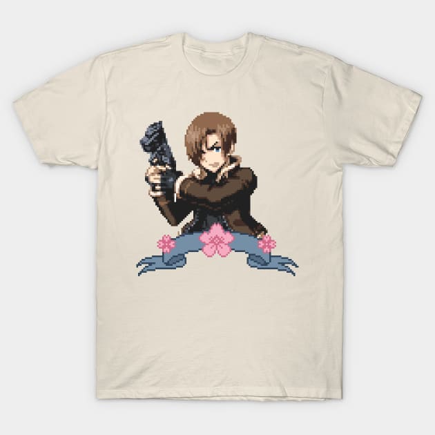 Leon Kennedy Pixel Design T-Shirt by AlleenasPixels